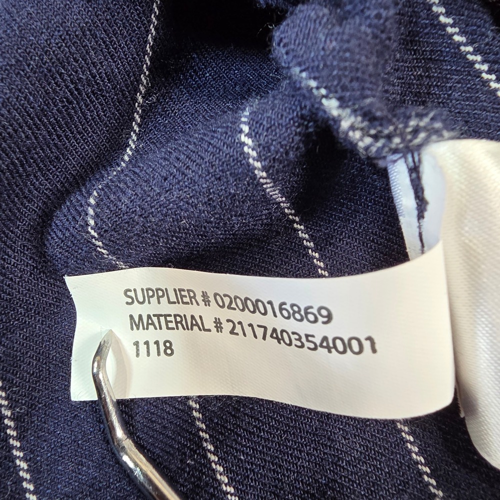 Polo Ralph Lauren Navy Blue Pinstripe Virgin Wool Blend Button Down Shirt Size 6 - Picture 10 of 16